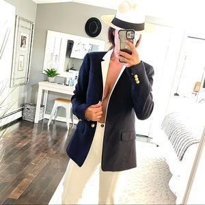 J. Crew navy blue & white lapel regent blazer 2